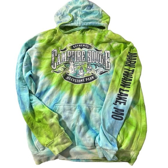 Yogi Bear Campfire tie die hoodie size medium, Mark Twain Lake, Mo - Picture 1 of 4